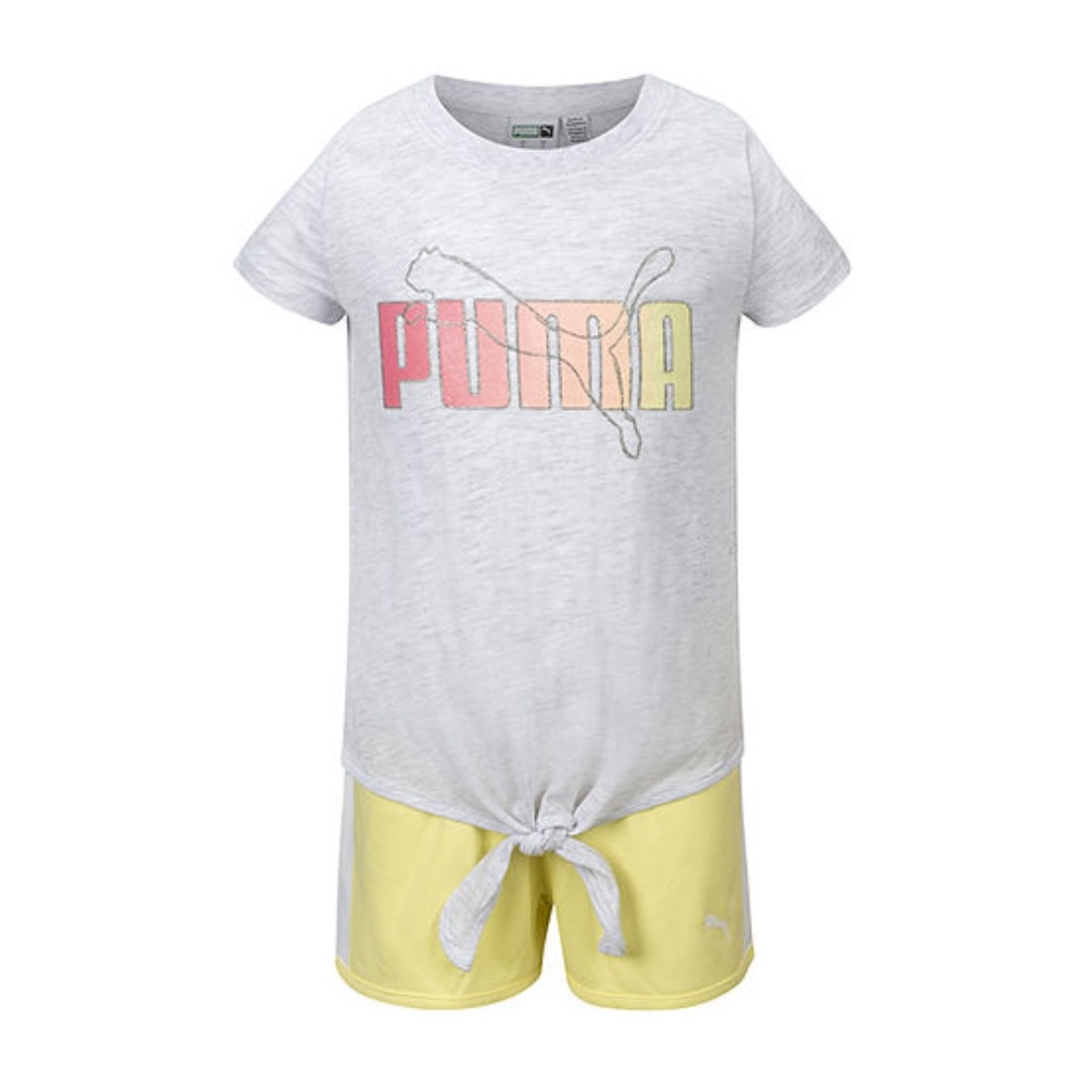 Puma girl cute yellow shorts set 2255